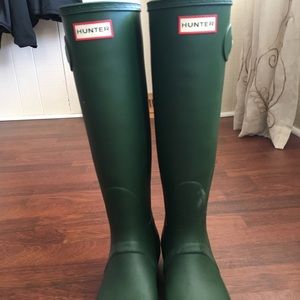 Green Hunter rain boots